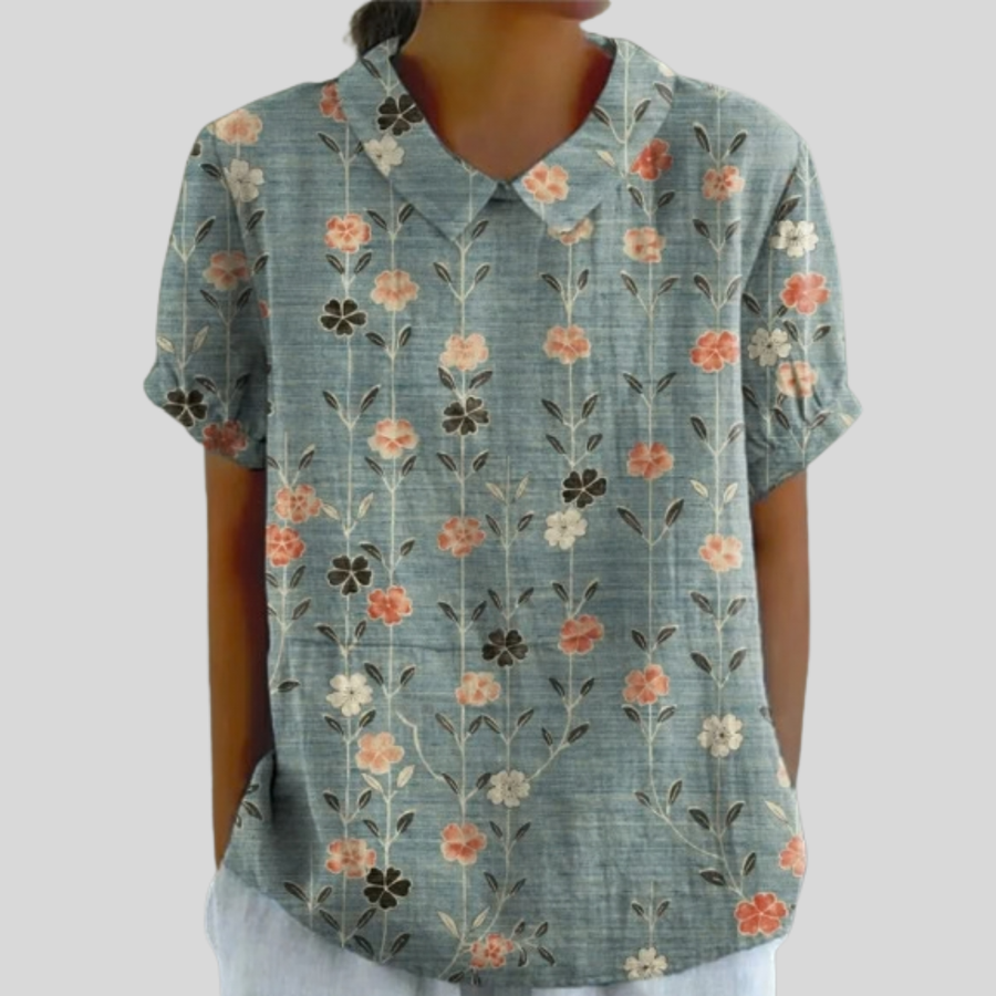 Élora™ | Blouse à fleurs alignées