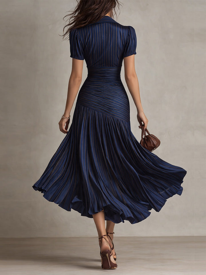 Adriana | Robe Midi Rayée Rétro