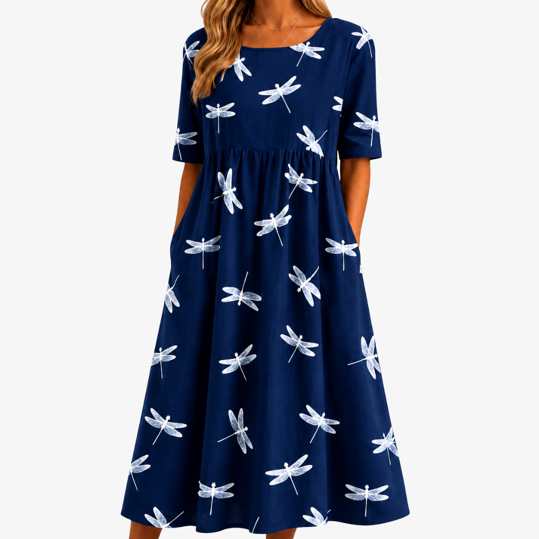 Robe Midi Poche Libellule