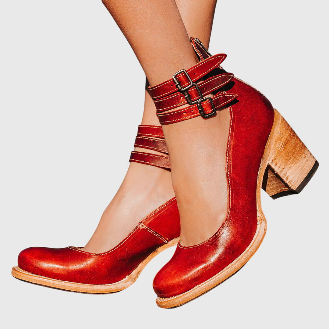 Talons Élégants et Confortables en Cuir Véritable