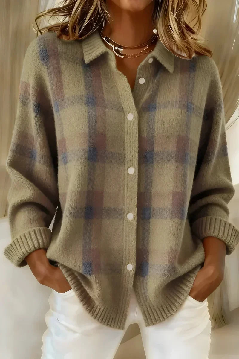 Taylor™ | Cardigan en Tricot à Carreaux Confortable