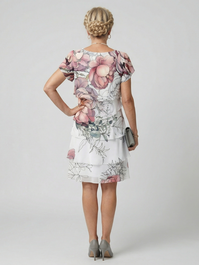 Kualani | Robe florale propre à longueur genou