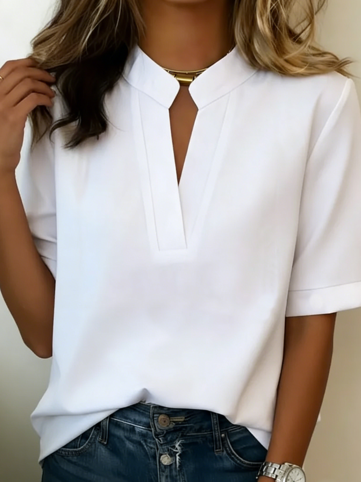 Frances™ | Blouse élégante à col raffiné