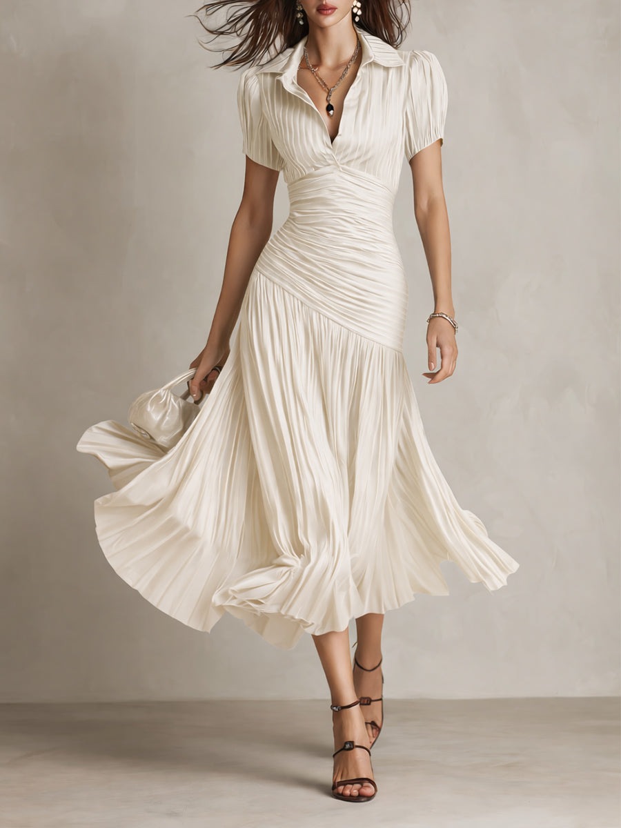 Adriana | Robe Midi Rayée Rétro