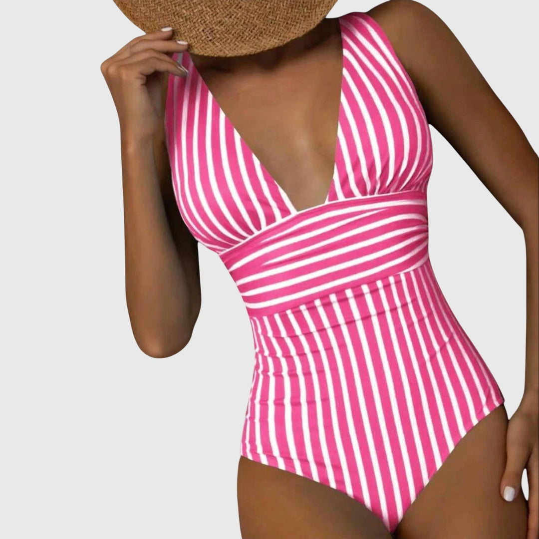 Edith | Maillot de bain une pièce à rayures avec soutien