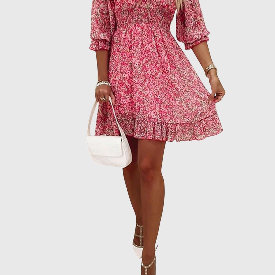 Lucia | Robe à Manches Bouffantes Florales