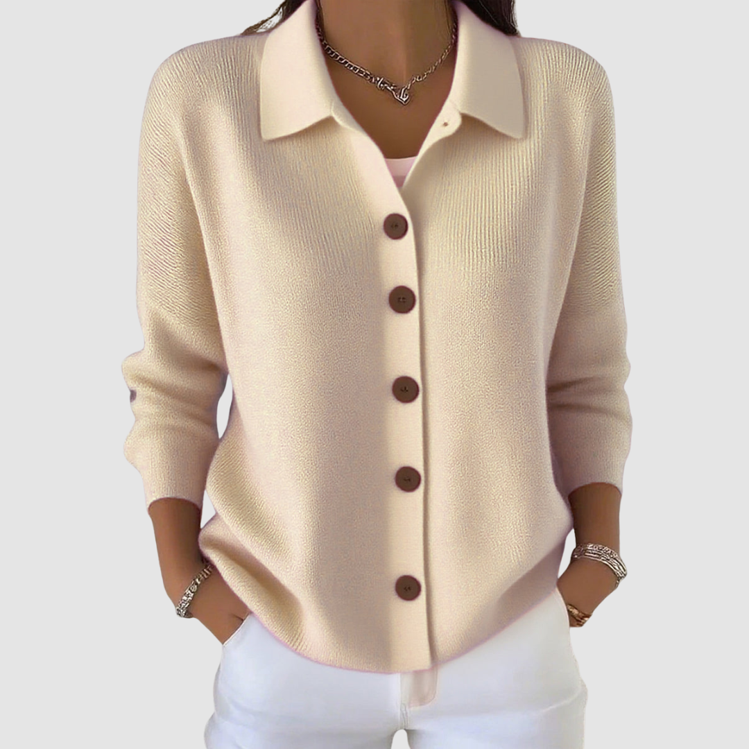 Riah | Cardigan Texturé à Col Chemise