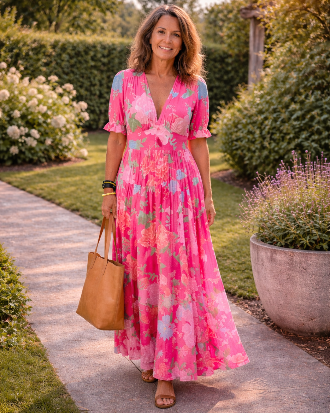 Élodie | Robe Longue Fleurie à Décolleté Croisé