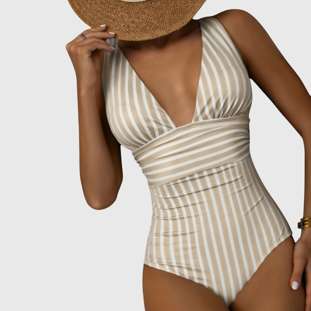 Edith | Maillot de bain une pièce à rayures avec soutien