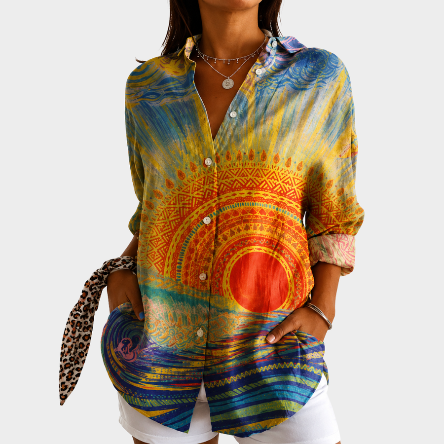 Blouse Évasion au Coucher de Soleil Radieux