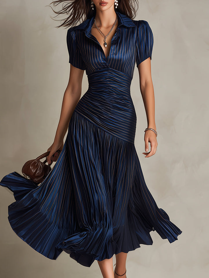 Adriana | Robe Midi Rayée Rétro