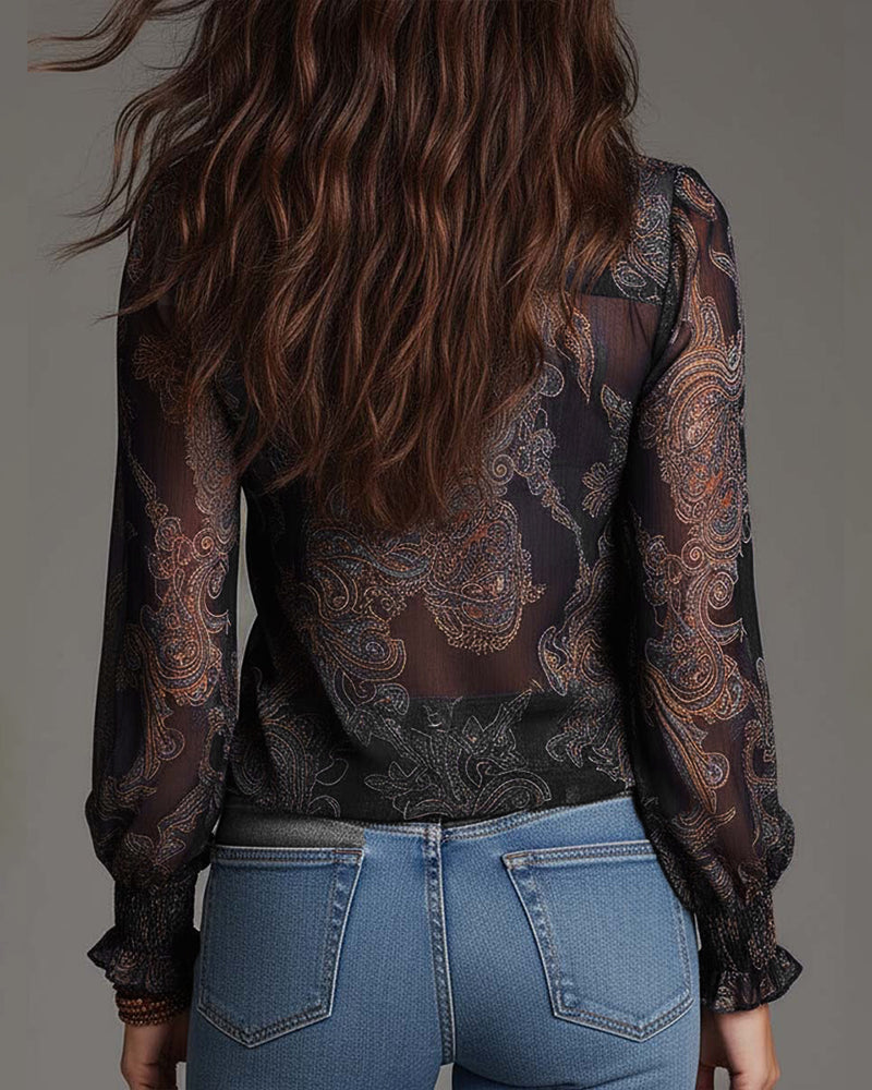 Katie™ | Blouse raffinée à demi-zip et volants