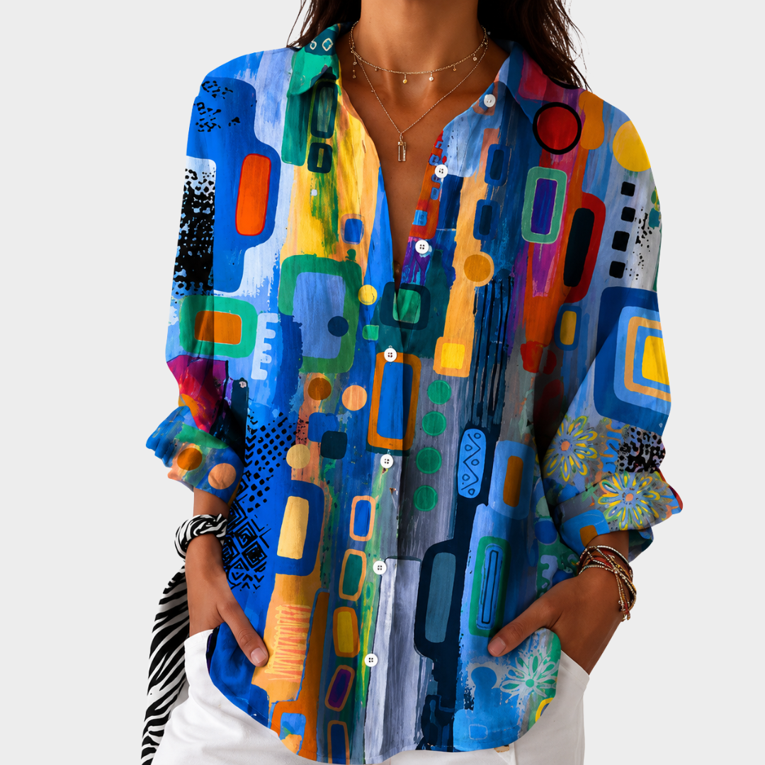 Blouse Déclaration Mosaïque Vibrante