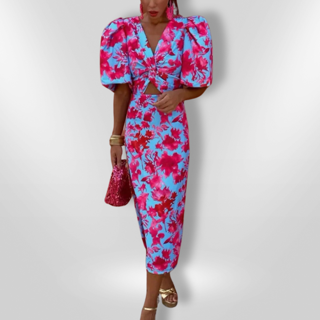 Oranit™ | Robe Colorée à Manches Plissées