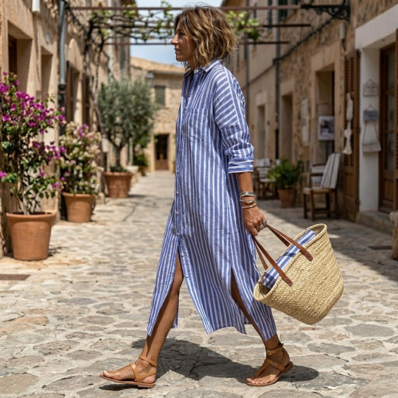 Saule | Robe d'été élégante à rayures