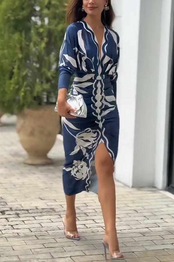 Eva | Robe Midi Dolman Imprimé Unique Sun Escape