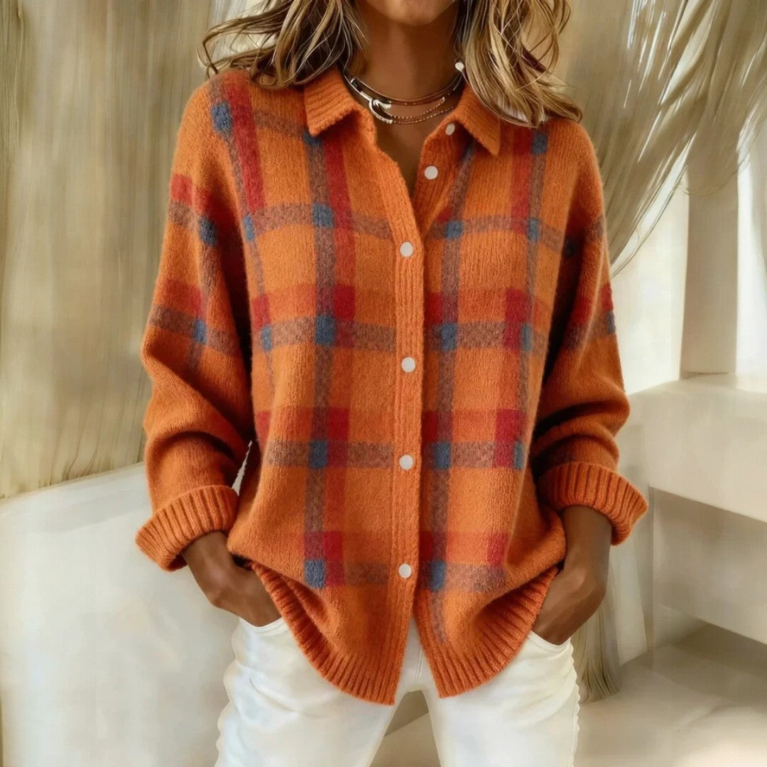 Janette™ | Pull maille à carreaux