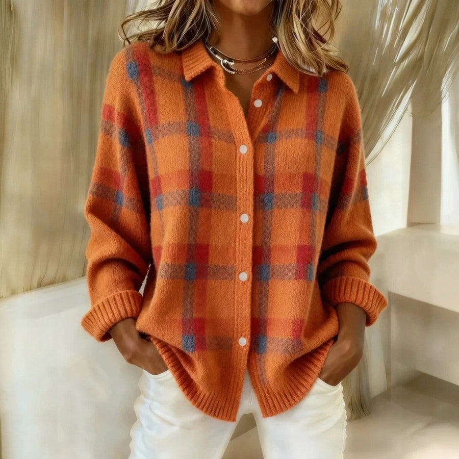 Janette™ | Pull maille à carreaux