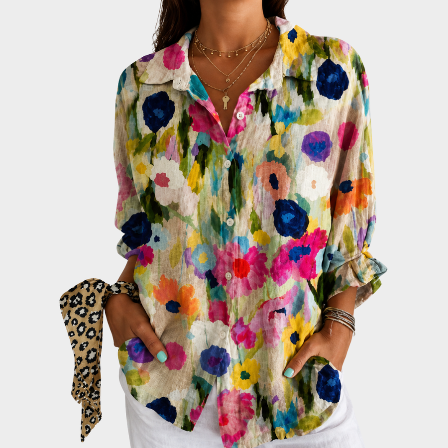 Blouse Fleurie Aquarelle de Prairie