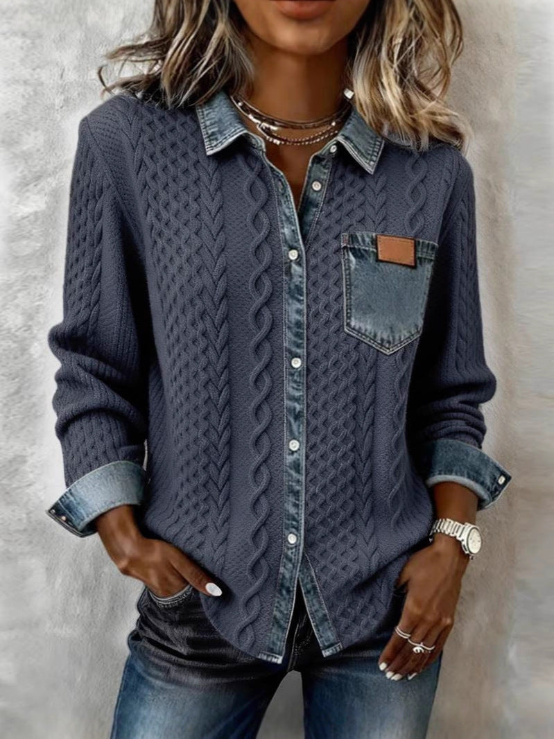 Makayla™ | Chemise maille contrastée