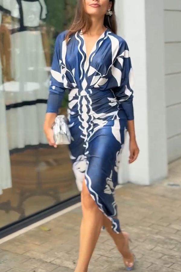 Eva | Robe Midi Dolman Imprimé Unique Sun Escape