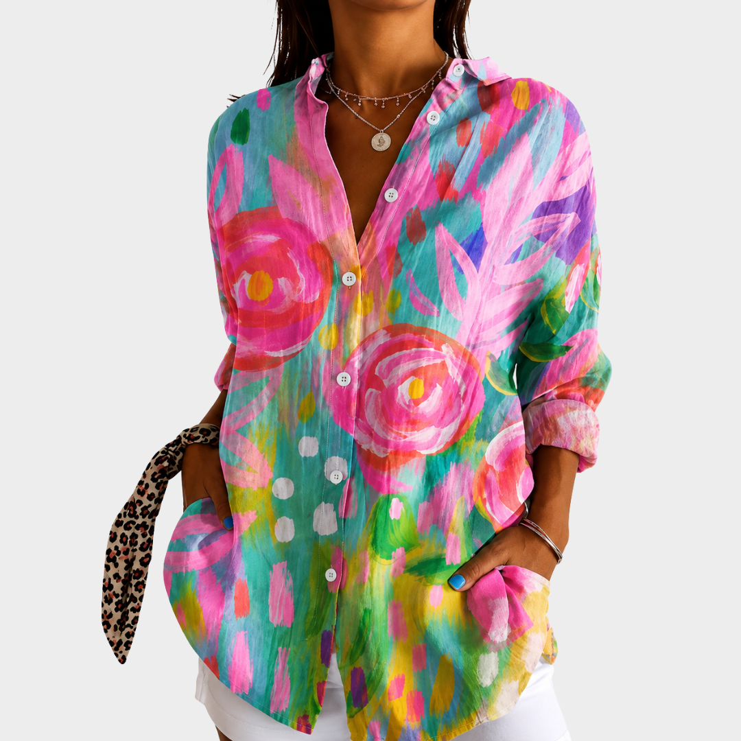 Blouse Peinte Jardin d'Été