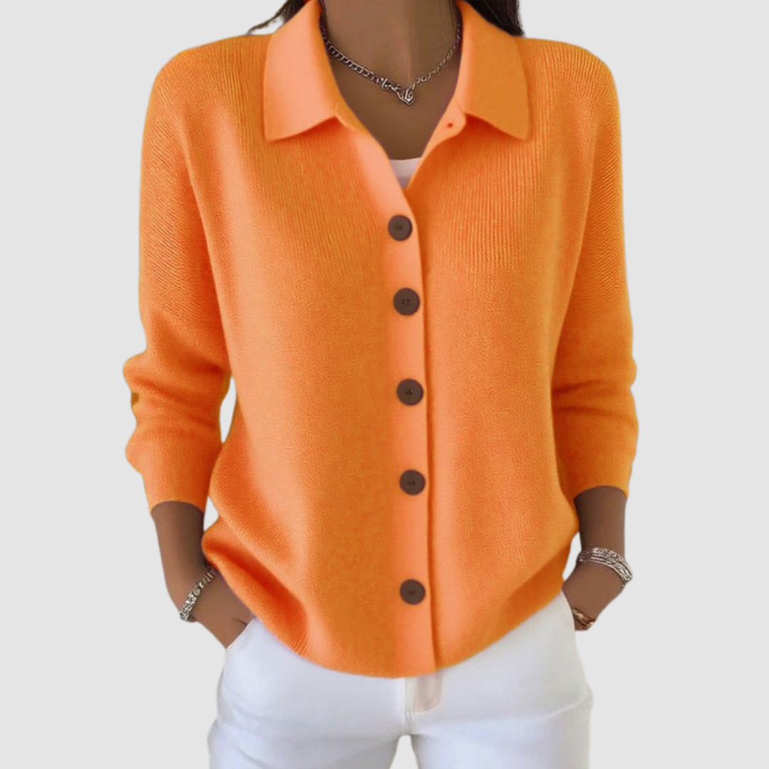 Riah | Cardigan Texturé à Col Chemise