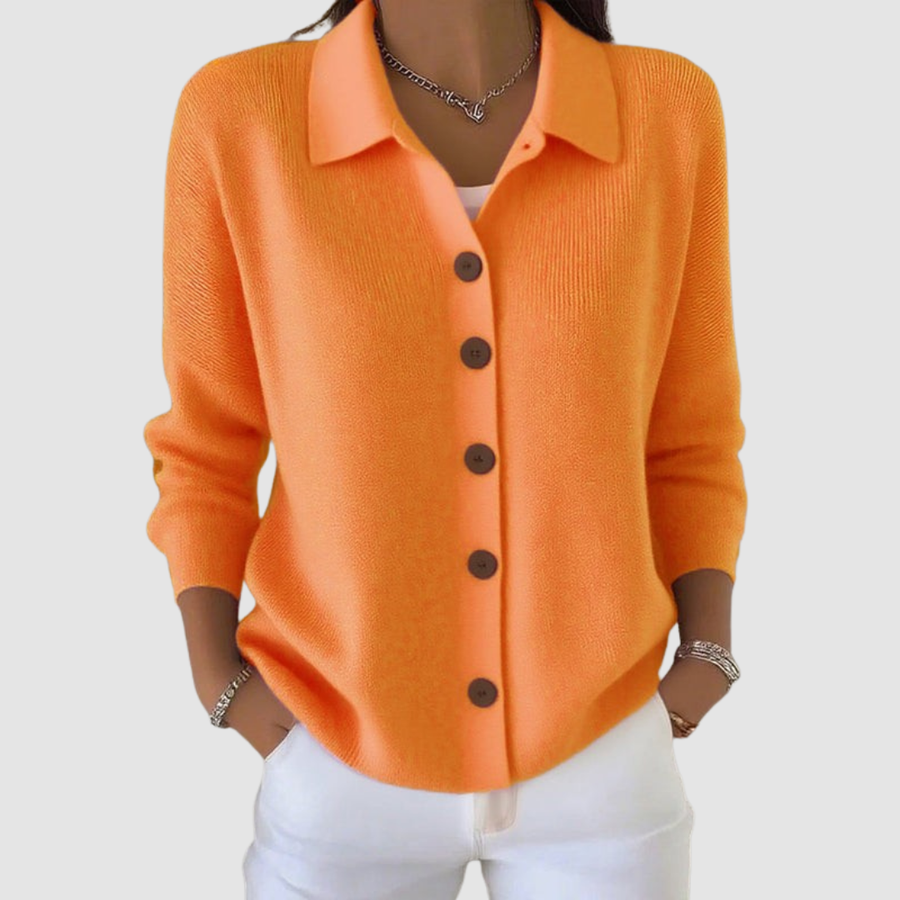 Riah | Cardigan Texturé à Col Chemise