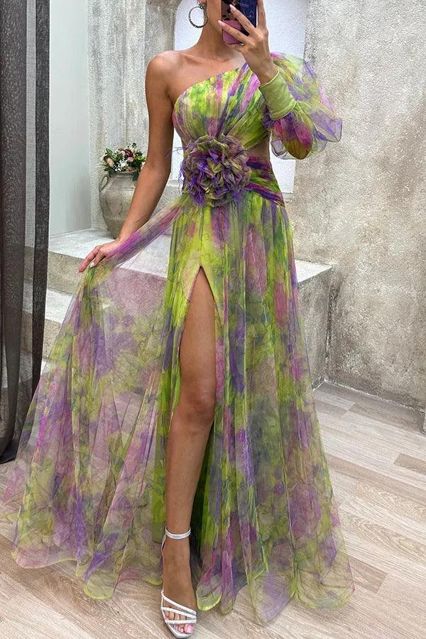 Grace | Robe Maxi Plissée Florale d'Évasion d'Été