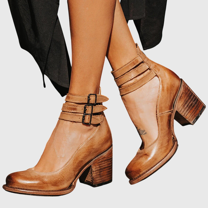 Talons Élégants et Confortables en Cuir Véritable