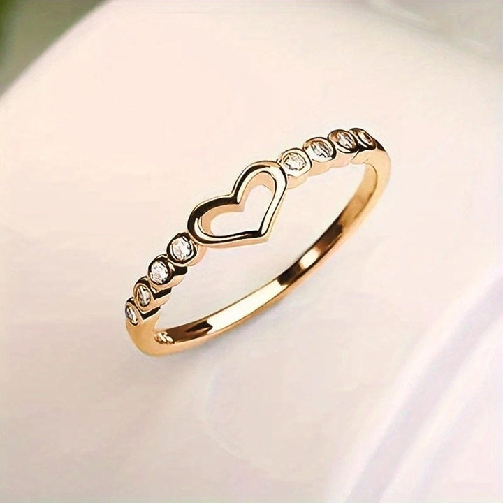 Bague Accent en Cristaux Cœur Ouvert