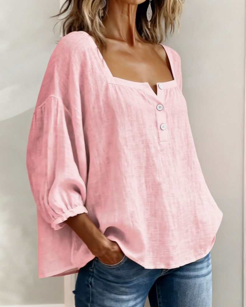 Sherri™ | Blouse élégante à encolure carrée