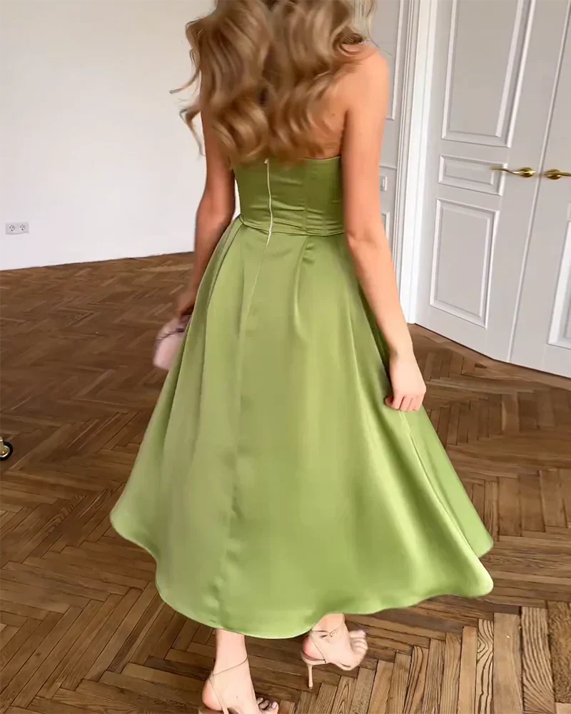 Liora™ | Robe Midi Élégante Sans Bretelles