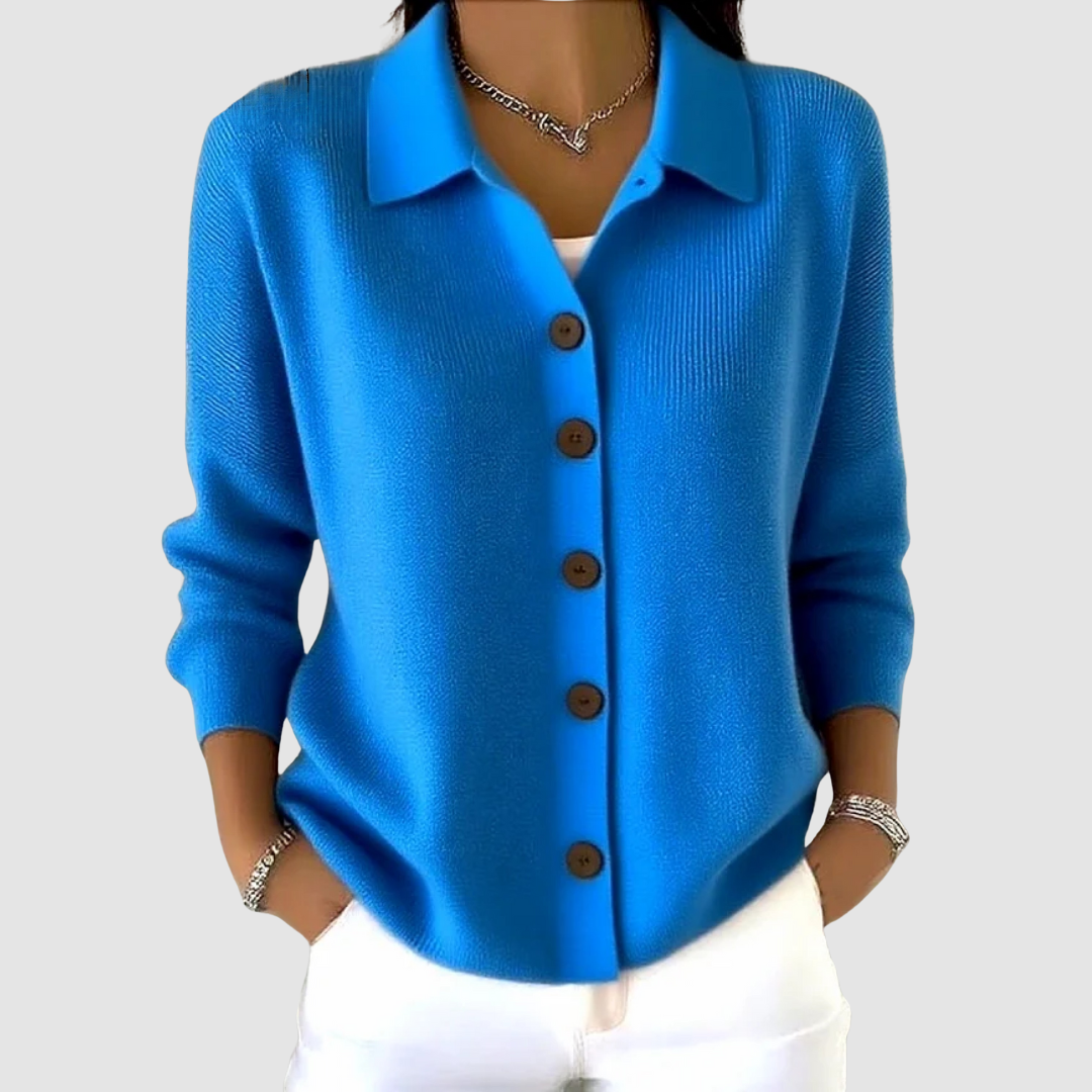 Riah | Cardigan Texturé à Col Chemise