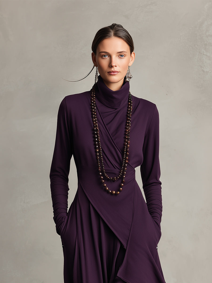 Natalia | Robe Maxi Tricot Asymétrique