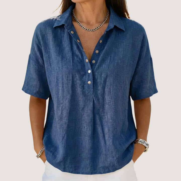 Laurence | Blouse Décontractée à Col Chemise