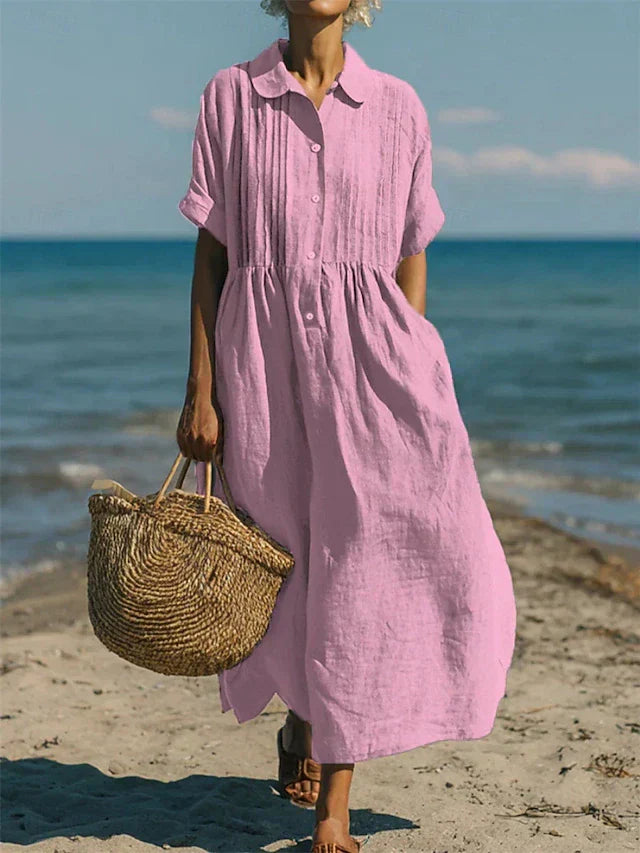 Alice | Robe Chemise en Coton à Boutons