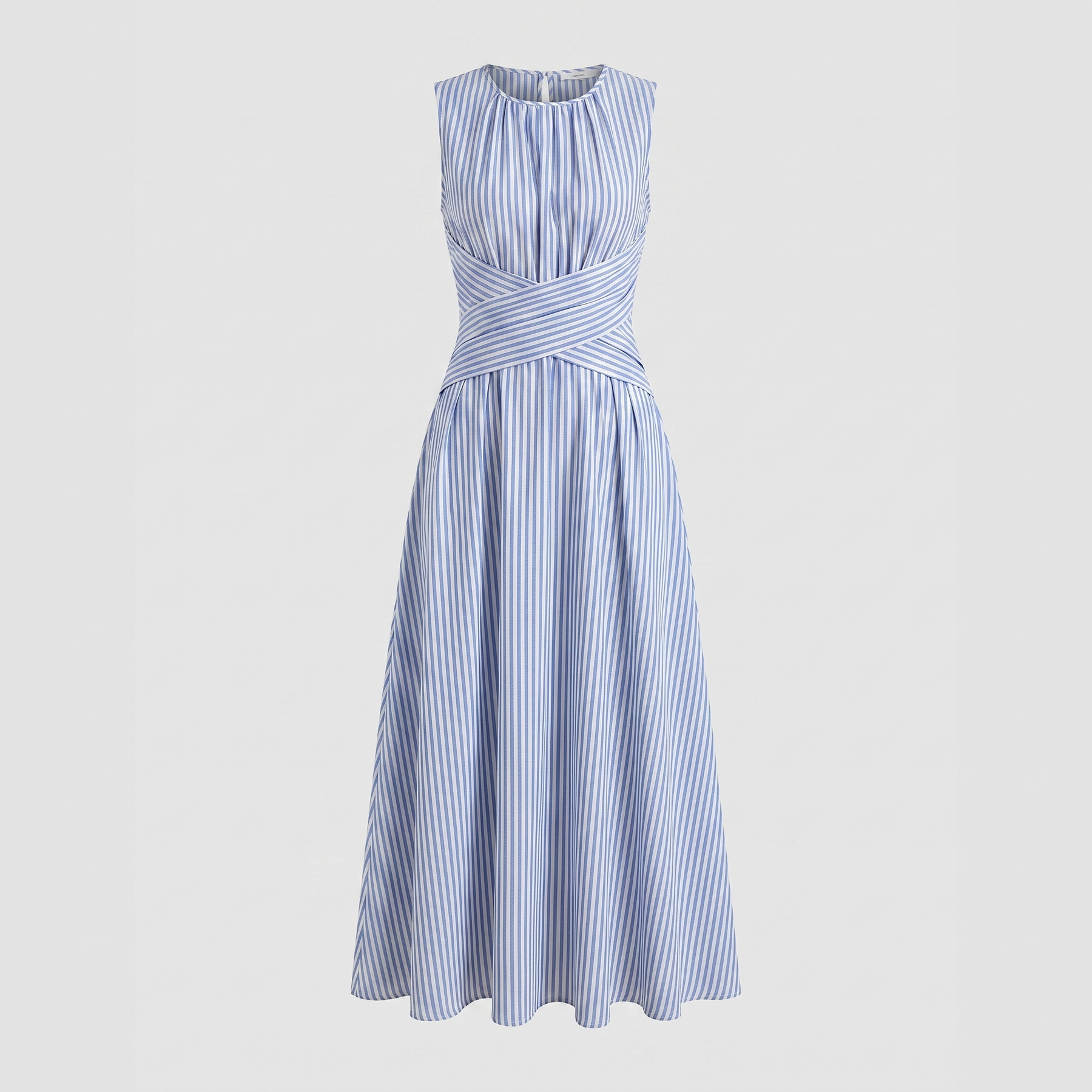 Robe Midi Rayée Bleue et Blanche