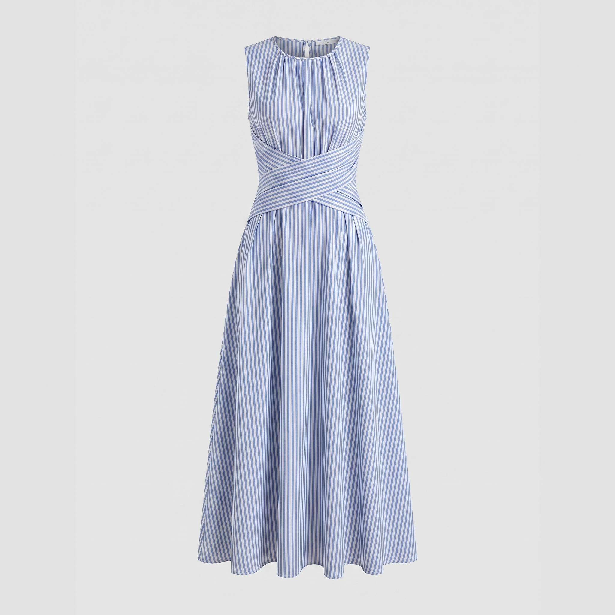 Robe Midi Rayée Bleue et Blanche