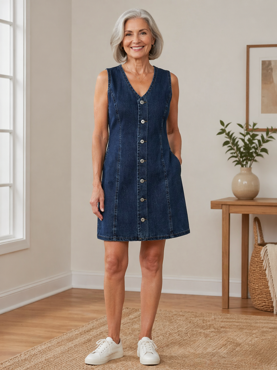 Lila | Robe Mini en Denim