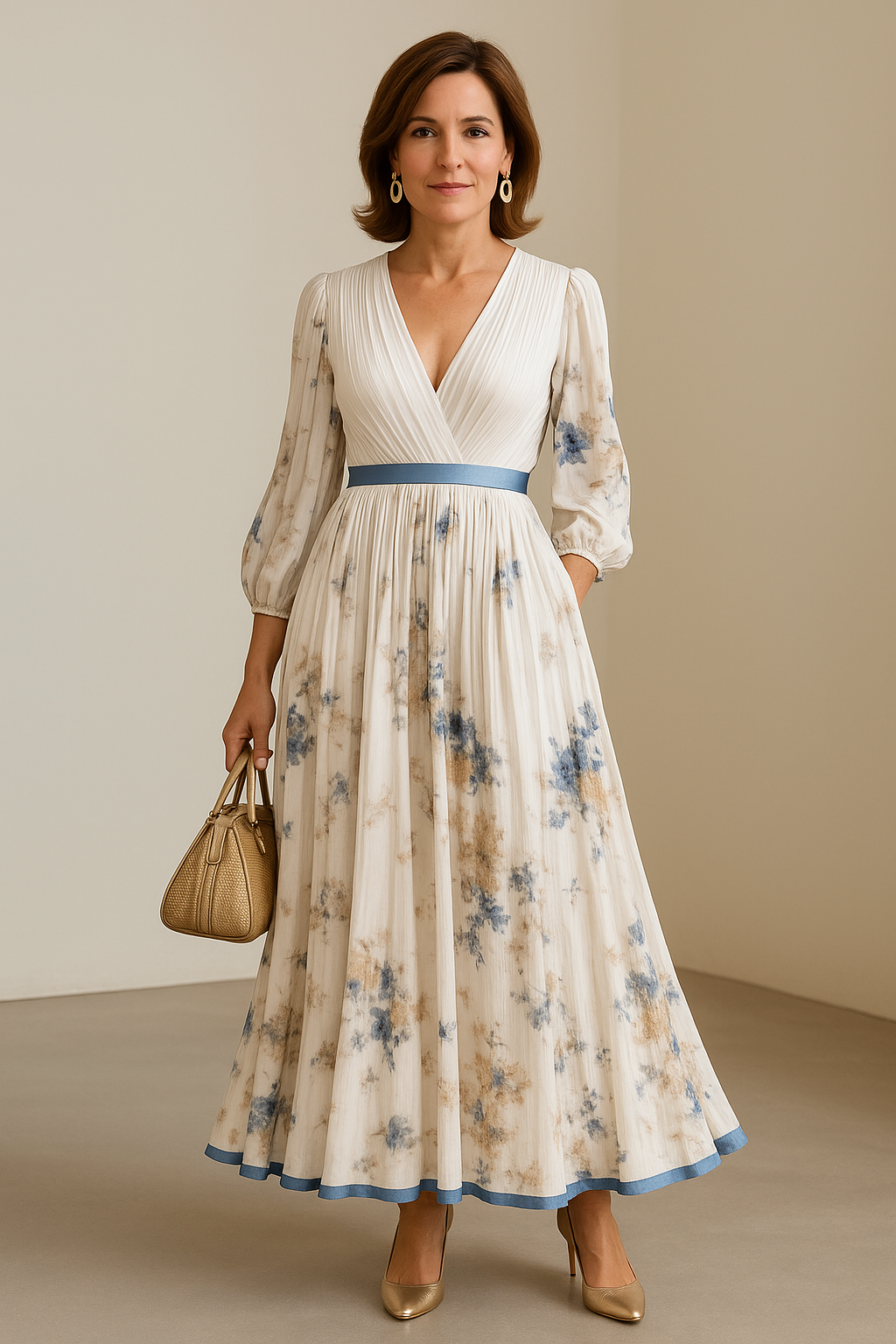 Paz™ | Robe Maxi Plissée Florale Intemporelle