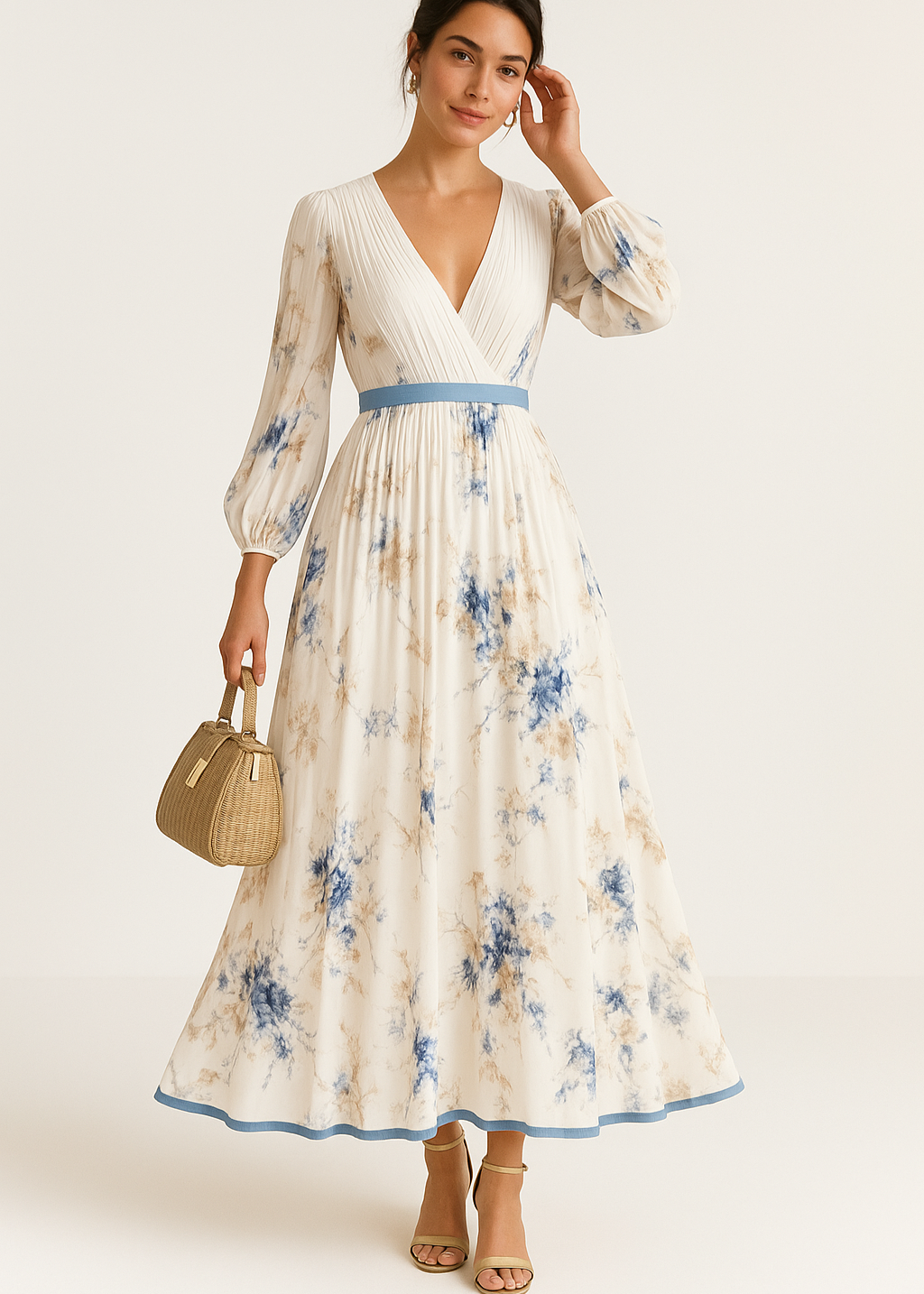 Paz™ | Robe Maxi Plissée Florale Intemporelle