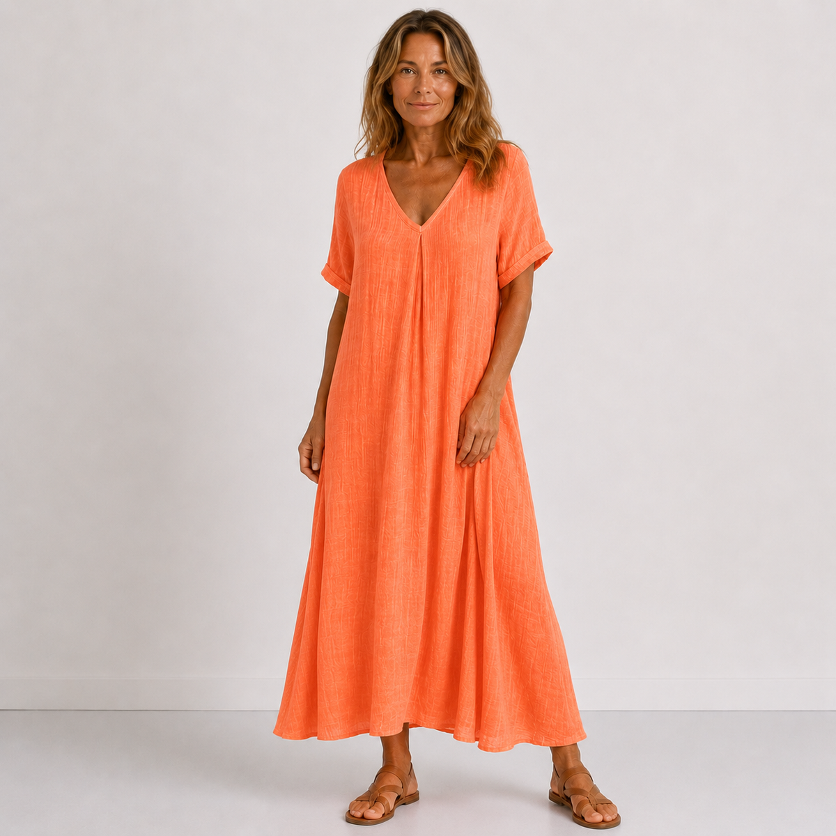Clémence | Robe Maxi Fluide à Col V
