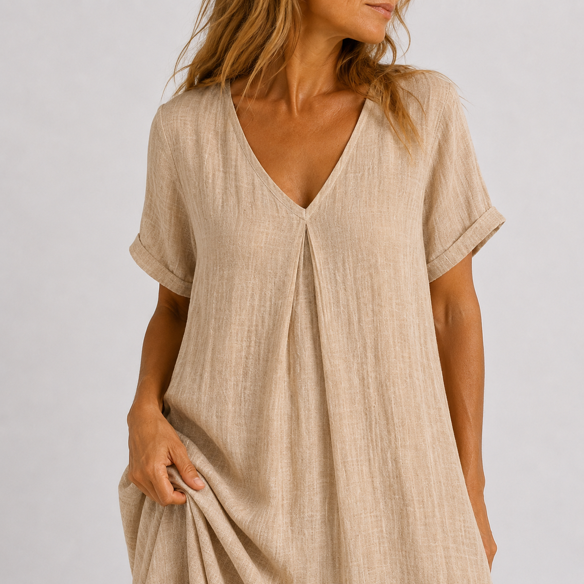 Clémence | Robe Maxi Fluide à Col V