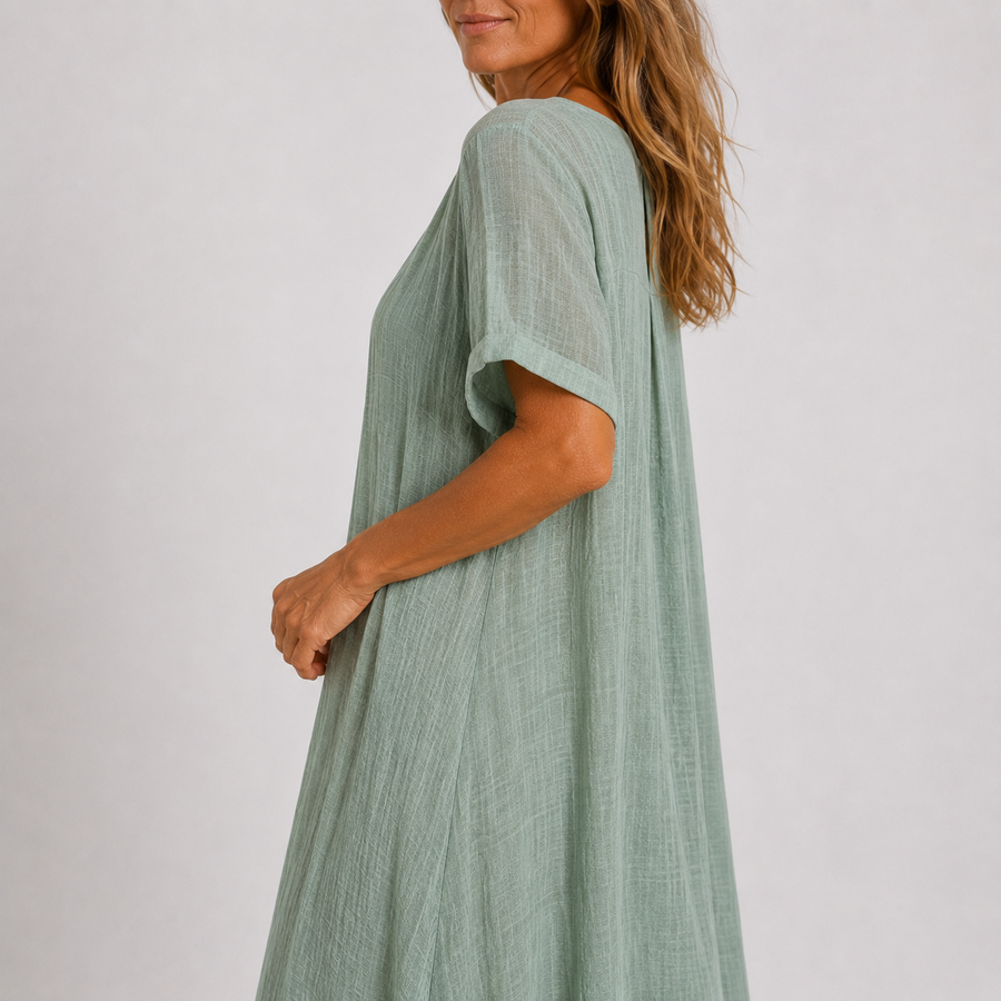 Clémence | Robe Maxi Fluide à Col V