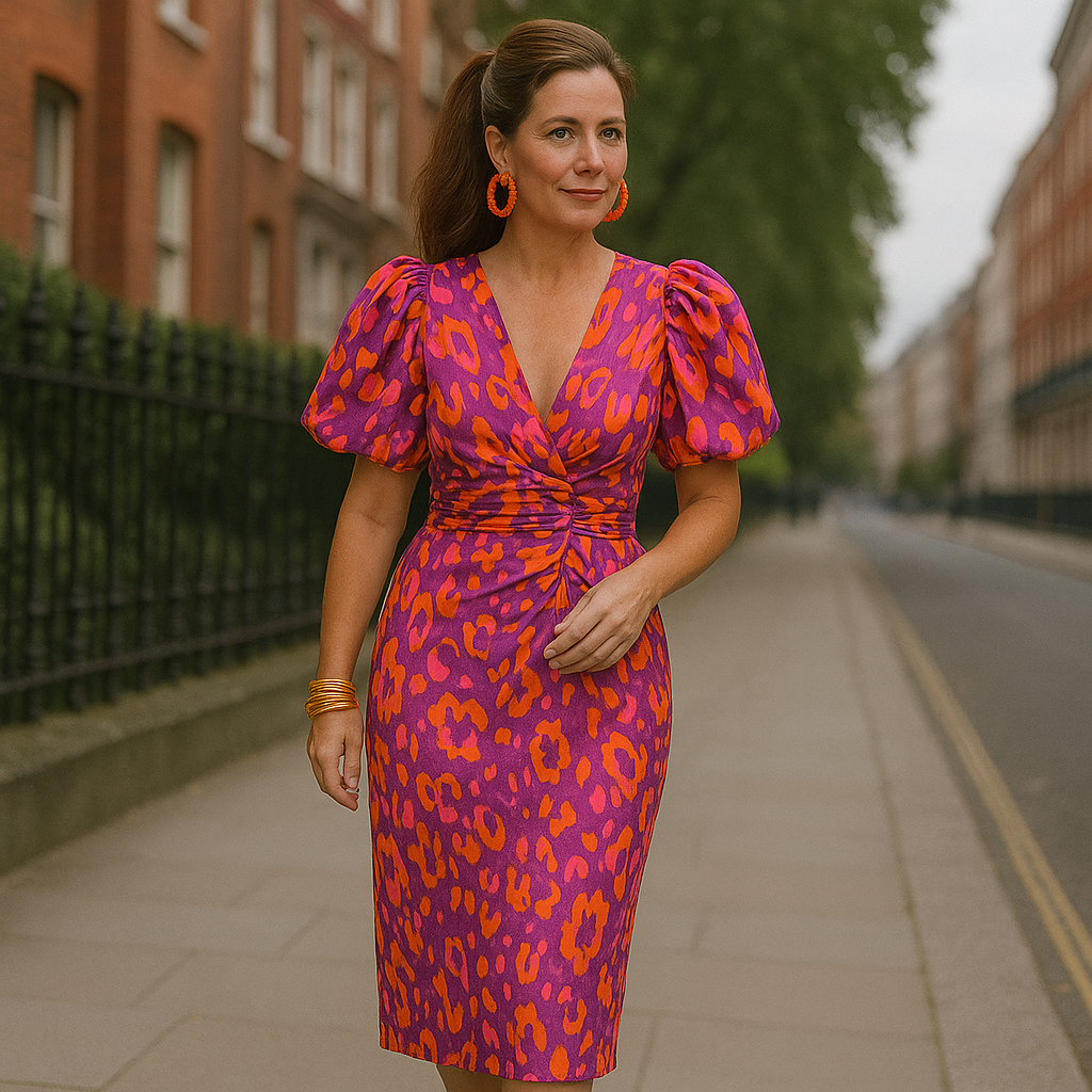 Oranit™ | Robe Colorée à Manches Plissées