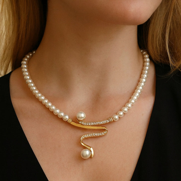Ensemble de Collier en Perles Naturelles Élégantes