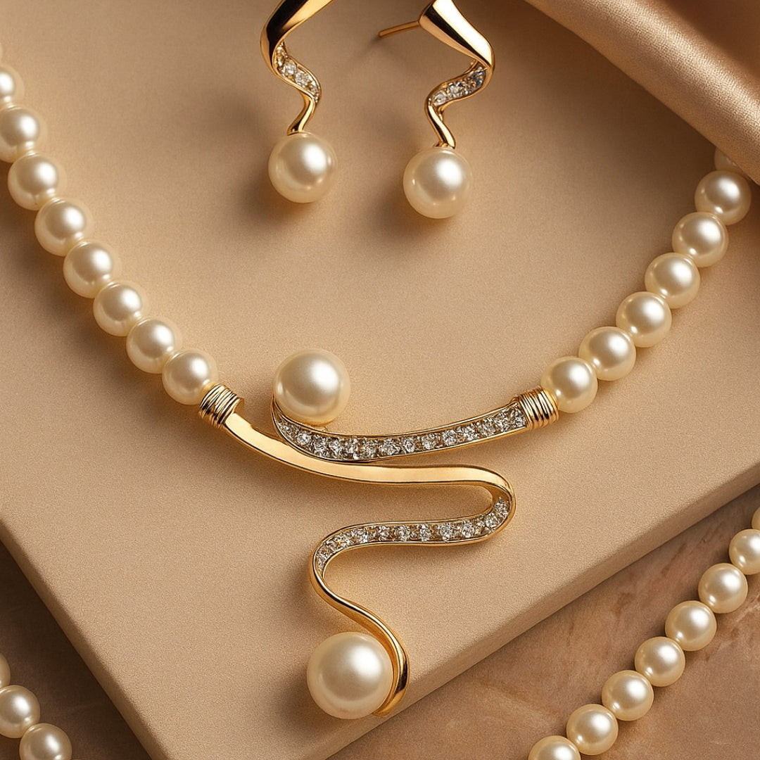 Ensemble de Collier en Perles Naturelles Élégantes