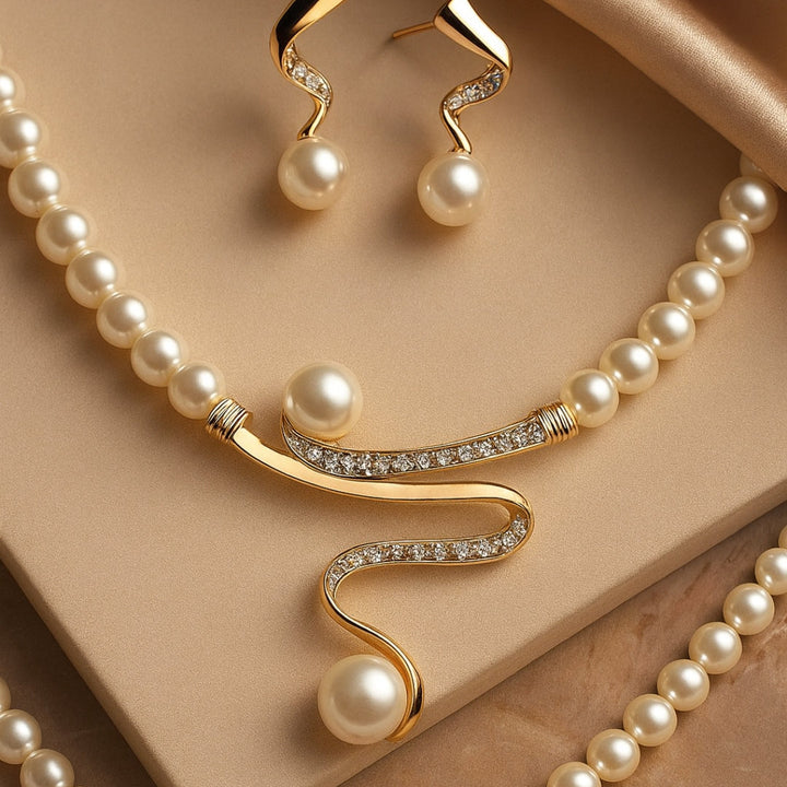 Ensemble de Collier en Perles Naturelles Élégantes