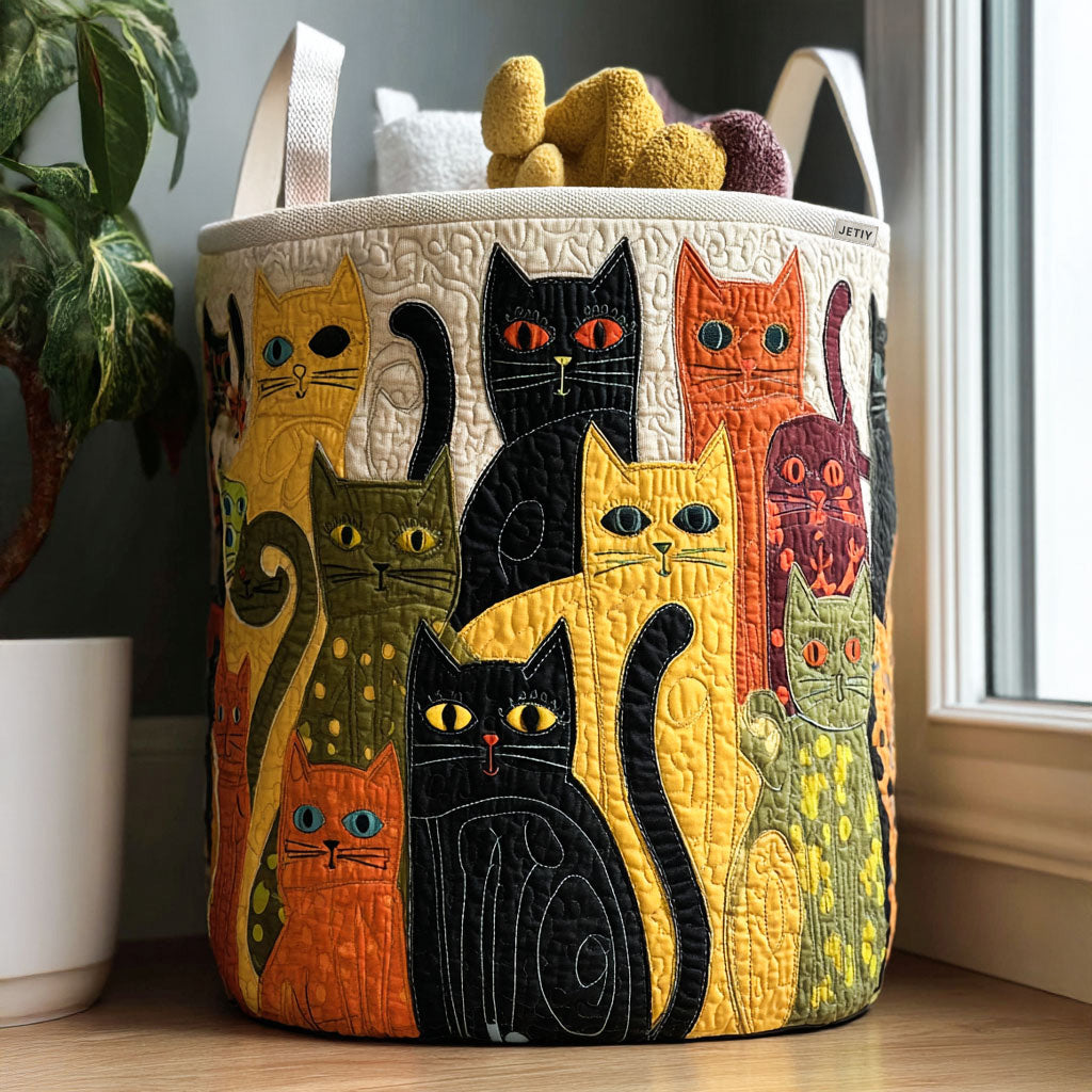 Panier à linge en design de chat fait main